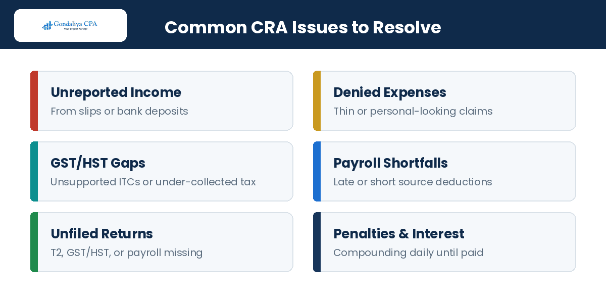 How to Resolve CRA Audit Issues and Restore Tax Compliance for Your Business Common CRA audit issues that Canadian businesses need to resolve