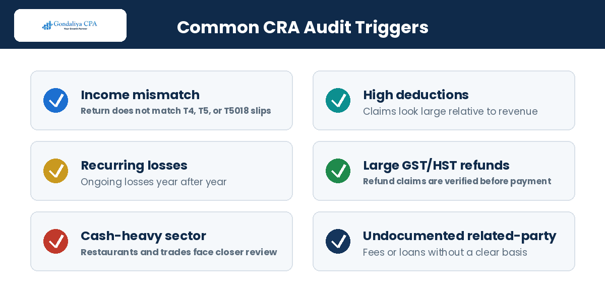 Common triggers that lead to a CRA audit for Canadian businesses