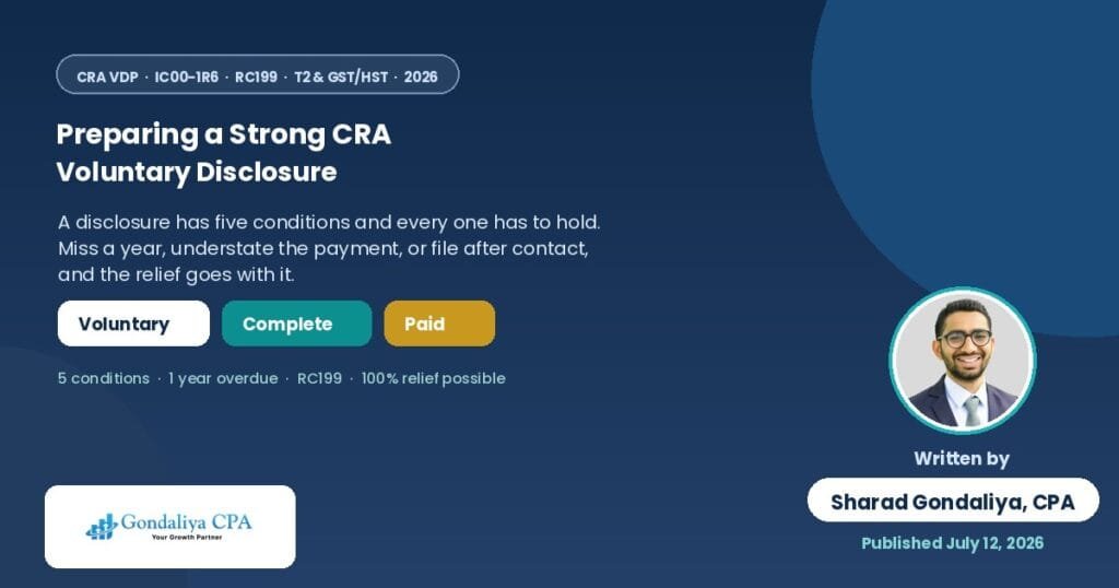 How a CPA Can Help Corporations Prepare a Strong CRA Voluntary Disclosure and Avoid Costly Filing Errors