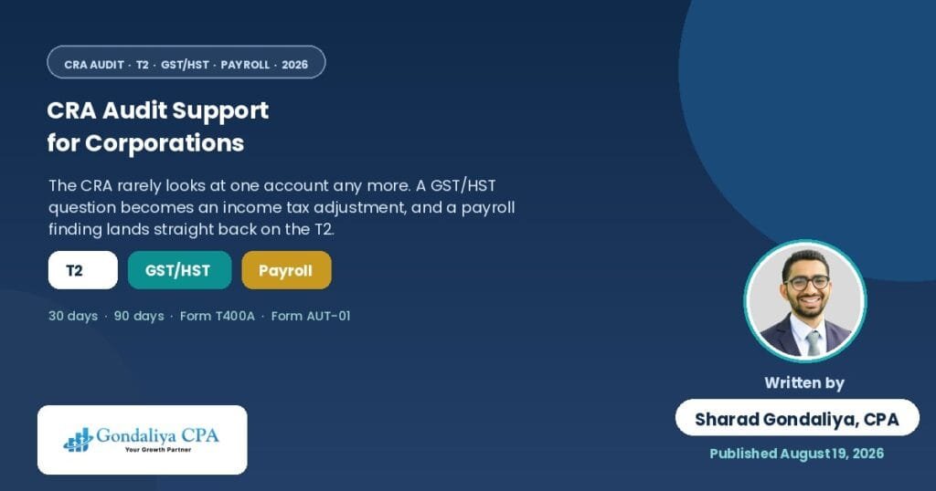 CRA Audit Support for Corporations With T2, GST/HST and Payroll Issues: What Businesses Need to Know