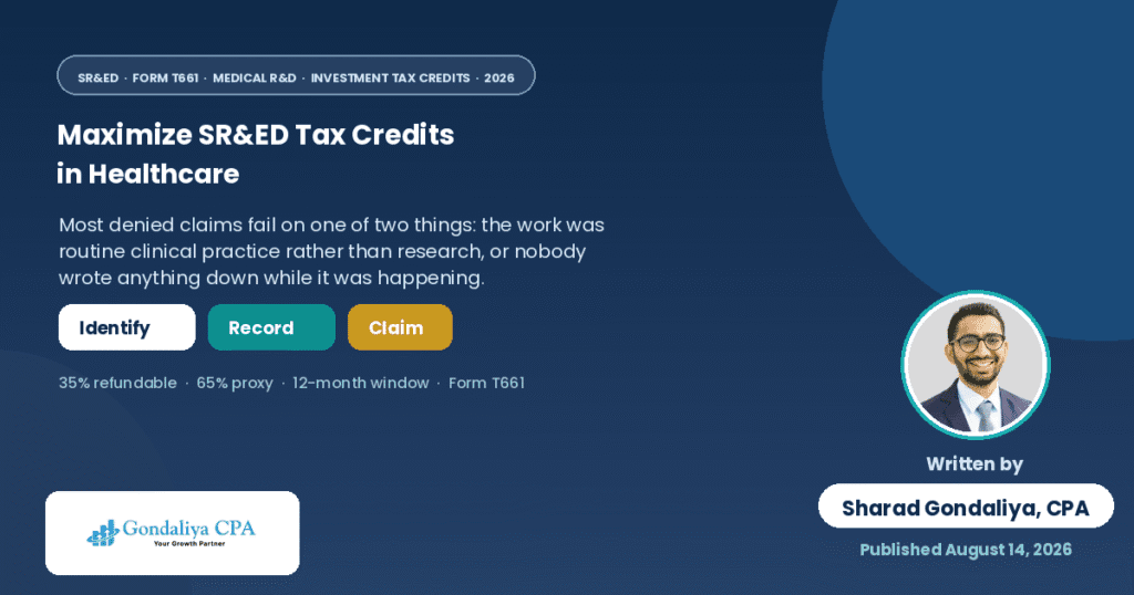 How Healthcare Practices Can Maximize SR&ED Tax Credits and Recover Eligible Innovation Costs