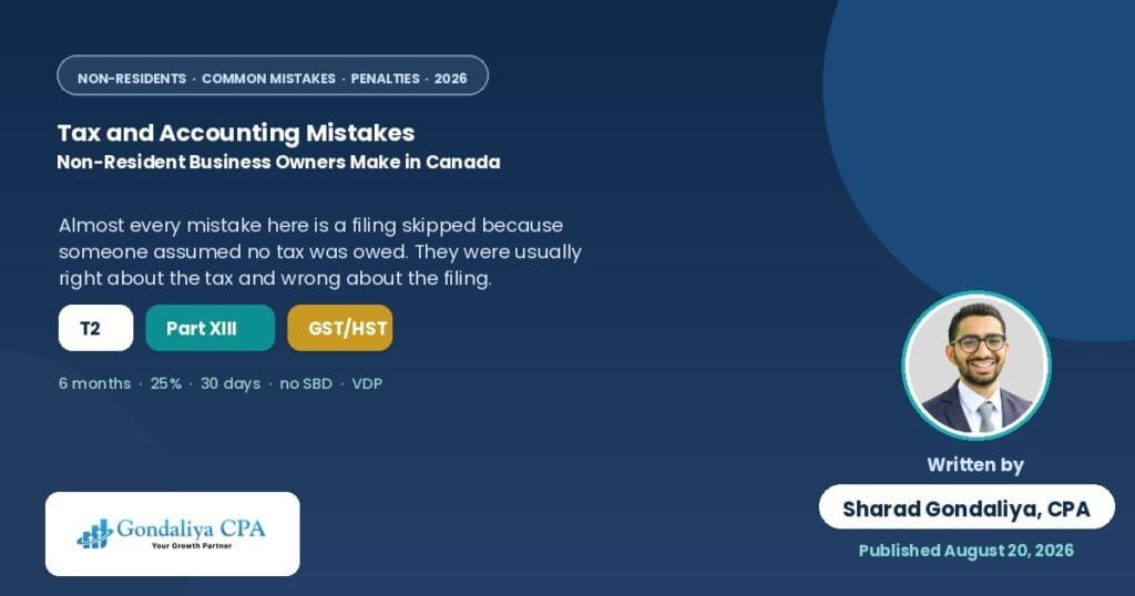 Common Tax and Accounting Mistakes Non-Resident Business Owners Make in Canada