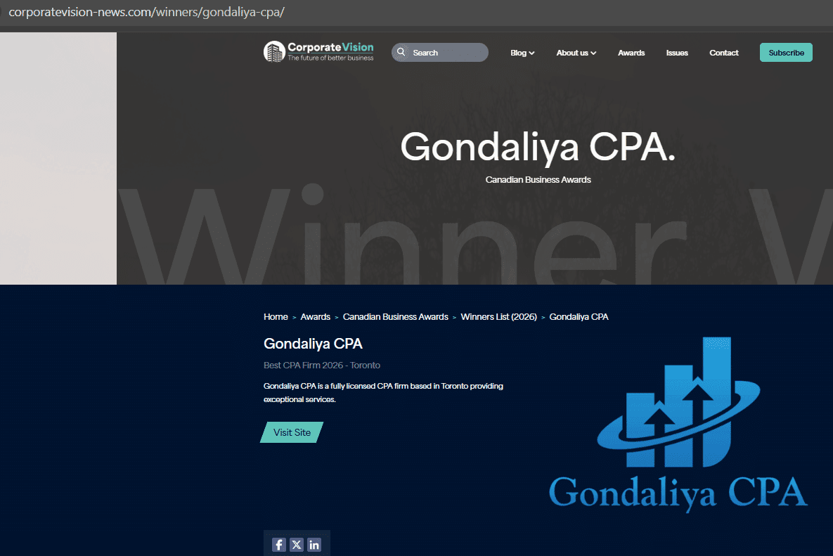 Corporate Vision recognition for Gondaliya CPA