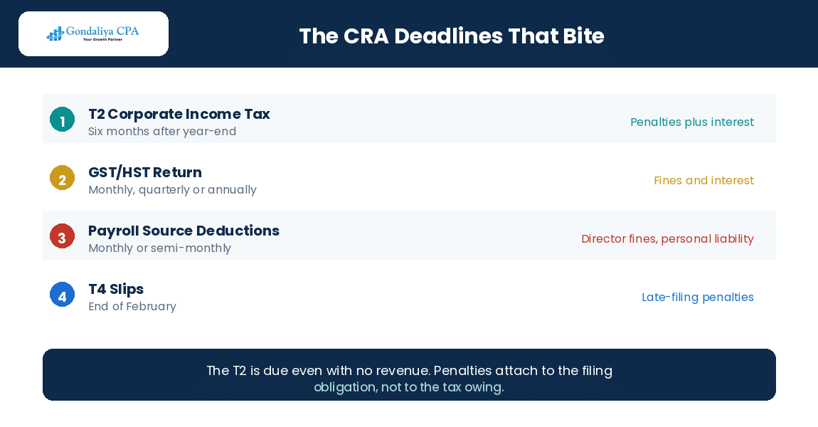 The Ultimate Guide to Accounting and Tax Services for Startups in Canada The CRA filing deadlines a Canadian startup must meet and the consequences of missing them