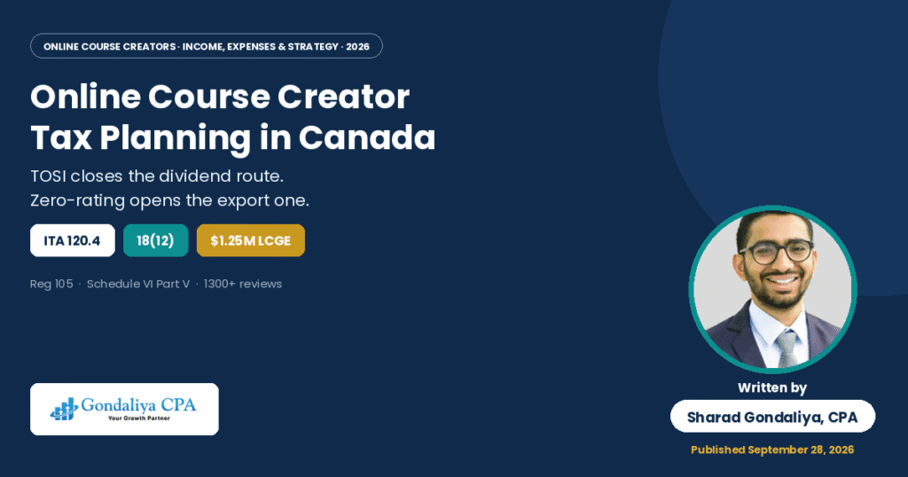 Online Course Creator Tax Planning in Canada