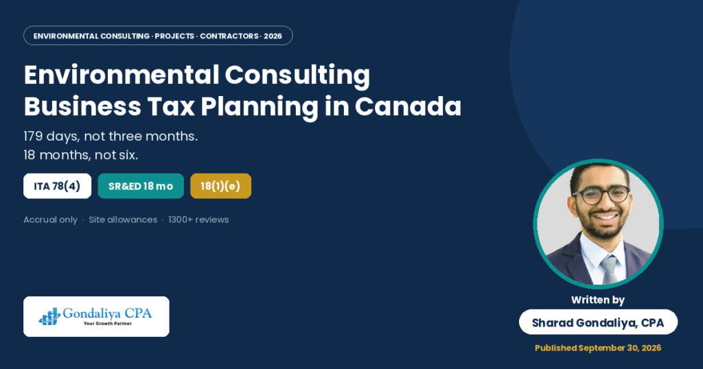 Environmental Consulting Business Tax Planning in Canada: Managing Projects, Contractors & Business Taxes Environmental Consulting Business Tax Planning in Canada