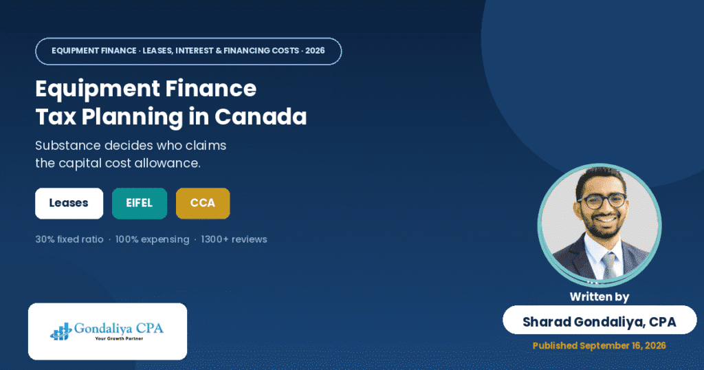 Equipment Finance Company Tax Planning in Canada