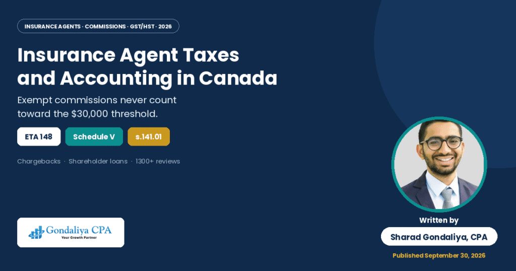 Insurance Agent Taxes and Accounting in Canada