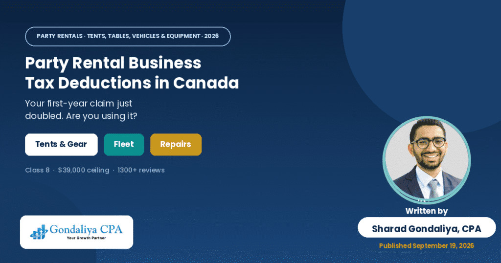 Party Rental Business Tax Deductions in Canada: Tents, Tables, Decorations, Vehicles & Equipment Party Rental Business Tax Deductions in Canada