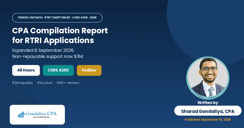 CPA Compilation Report Within 48 Hours for FedDev Ontario's RTRI Tariff Relief Applications
