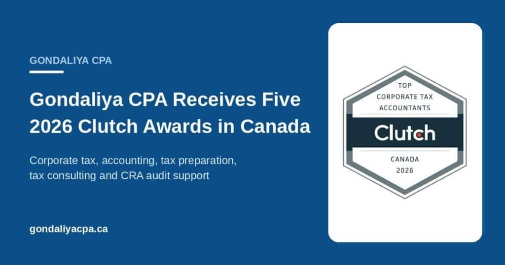 Gondaliya CPA receives five 2026 Clutch awards in Canada