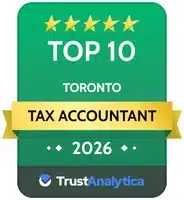 TrustAnalytica Top 10 Toronto Tax Accountant 2026 badge for Gondaliya CPA