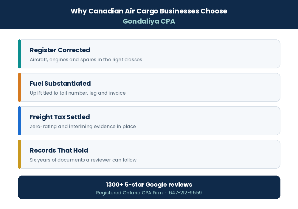 Why Canadian air cargo operators choose Gondaliya CPA for accounting and tax