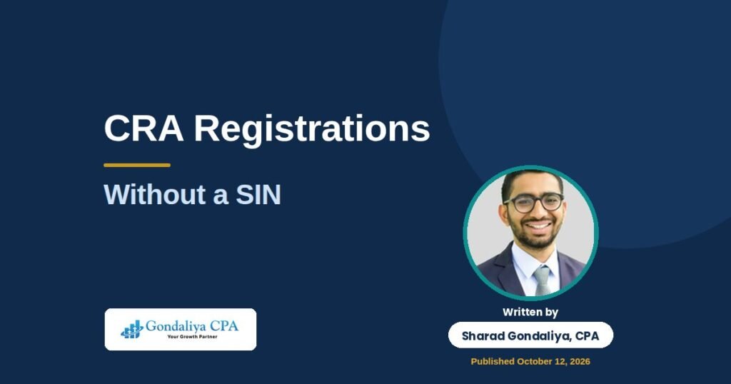 CRA Registrations Without a SIN