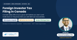 Foreign Investor Tax Filing in Canada: Rental Income, Withholding Tax & Property Sales