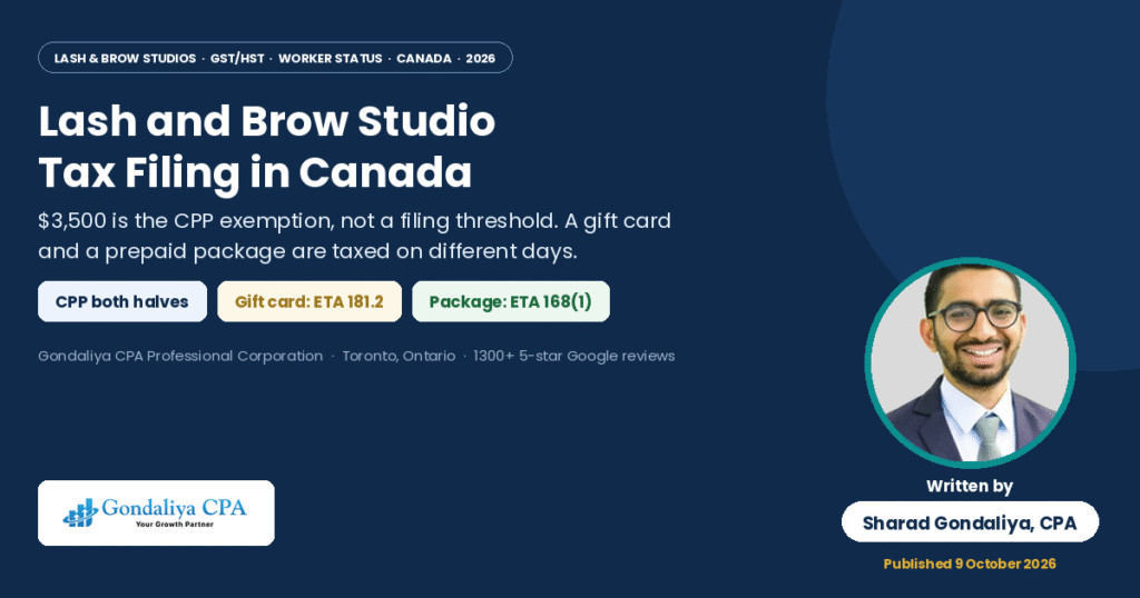 Lash and Brow Studio Tax Filing in Canada