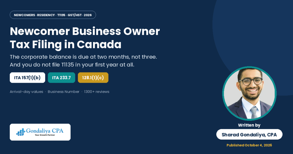 Newcomer Business Owner Tax Filing in Canada