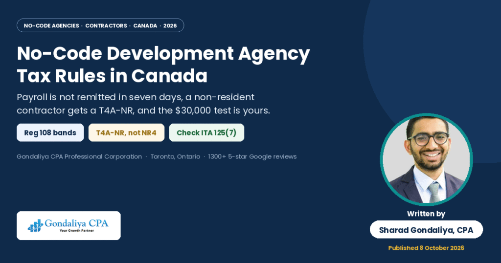 No-Code Development Agency Tax Rules in Canada