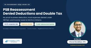 PSB Reassessment in Ontario: Denied Deductions, Double Tax