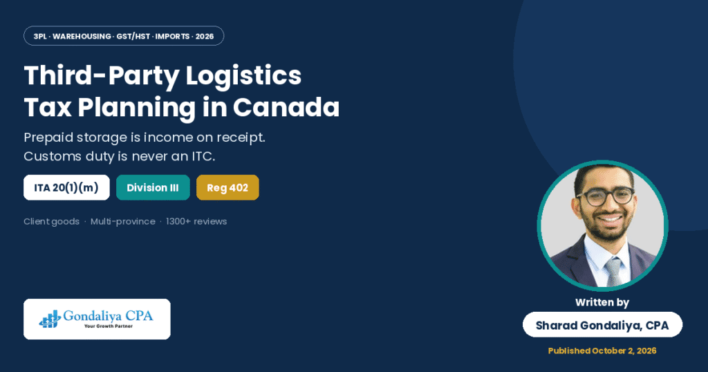 Third-Party Logistics Tax Planning in Canada
