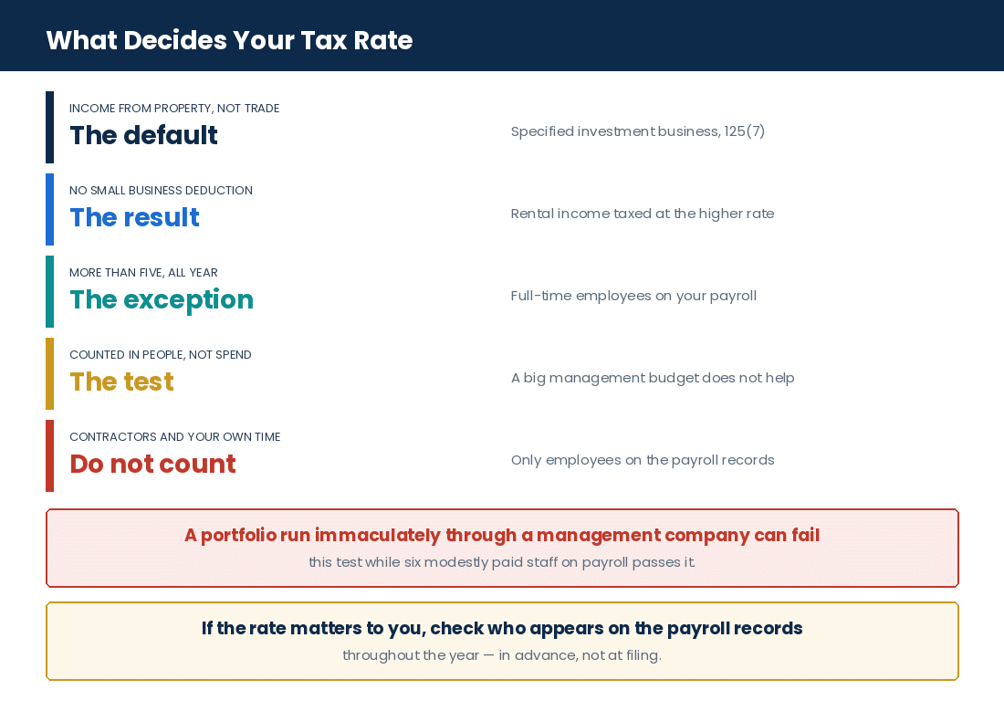 How the specified investment business test decides whether an apartment corporation keeps the small business deduction